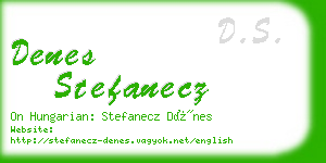 denes stefanecz business card